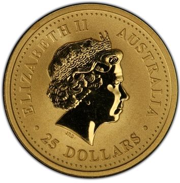 2003 25 Dollars – Elizabeth II (4th Portrait – Year of the Goat – Gold Bullion Coin)