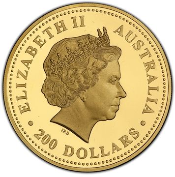 2002 200 Dollars – Elizabeth II (4th Portrait – Kangaroo – Gold Bullion Coin)