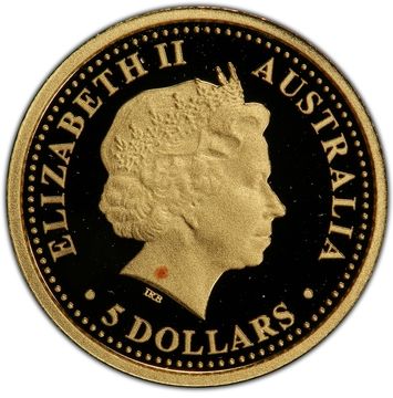 2006 5 Dollars – Elizabeth II (4th Portrait – Emu – Gold Proof)