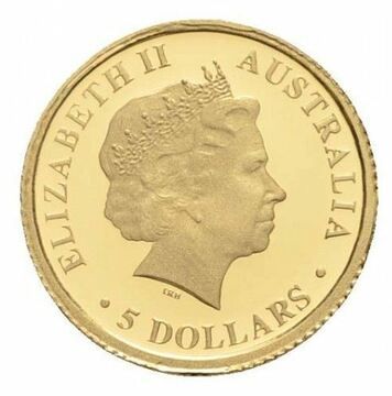 2009 5 Dollars – Elizabeth II (4th Portrait – Kangaroo – Gold Proof)