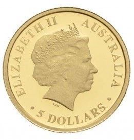 2010 5 Dollars – Elizabeth II (4th Portrait – Frilled Neck Lizard – Gold Proof)