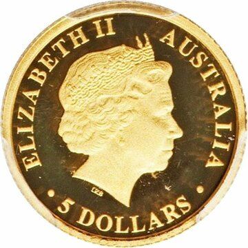 2012 5 Dollars – Elizabeth II (4th Portrait – Discover Australia – Red Kangaroo)