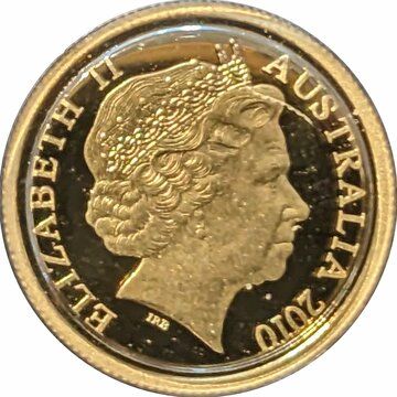 2010 10 Dollars – Elizabeth II (4th Portrait – Yellow Footed Rock Wallaby – Gold Proof)