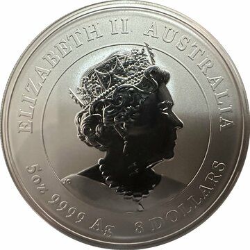 8 Dollars – Elizabeth II (6th Portrait; Posthumous – Year of the Rabbit – Silver Bullion)