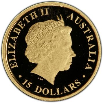 2009 15 Dollars – Elizabeth II (4th Portrait – Kangaroo – Gold Proof)