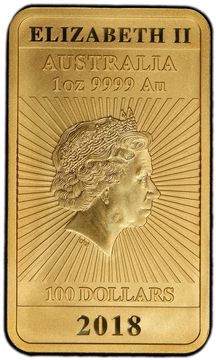 2018 100 Dollars – Elizabeth II (4th Portrait – Chinese Dragon Bullion Bar)