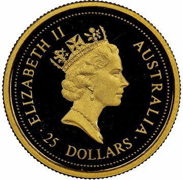 1996-1997 25 Dollars – Elizabeth II (3rd Portrait – Australian Kangaroo – Gold Bullion Coin)