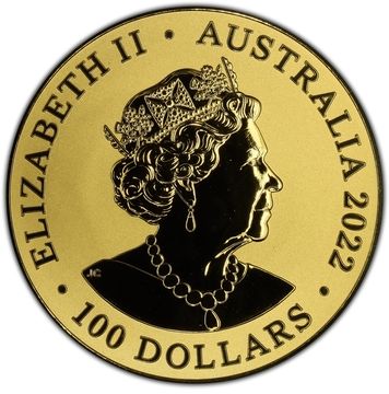 2022 100 Dollars – Elizabeth II (6th Portrait – Elephant – Gold Bullion Coin)