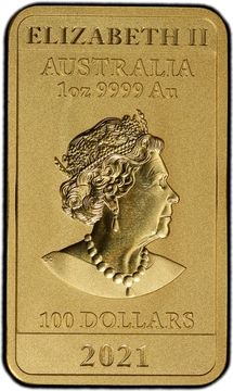 2021 100 Dollars – Elizabeth II (6th Portrait – Chinese Dragon Bullion Bar)