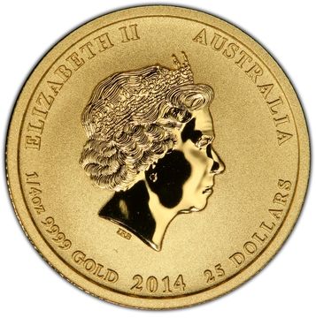 2014-2015 25 Dollars – Elizabeth II (4th Portrait – Battle of the Coral Sea – Gold Bullion Coin)
