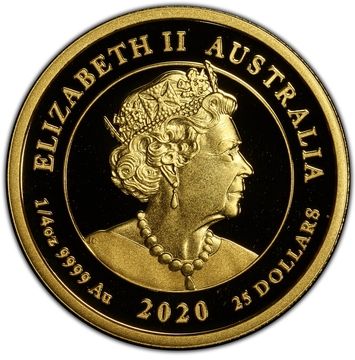 2020 25 Dollars – Elizabeth II (6th Portrait – Voyage of Discovery Endeavour 1770 – 2020)