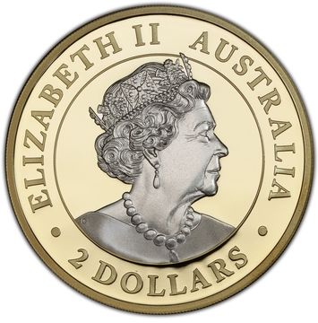 2 Dollars – Elizabeth II (6th Portrait – Kangaroo – Silver Proof Gilded)