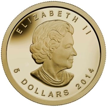 2014 5 Dollars – Elizabeth II (Wooly Mammoth)