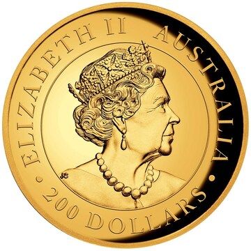 2021 200 Dollars – Elizabeth II (6th Portrait – Australian Kookaburra – Gold Proof High Relief)