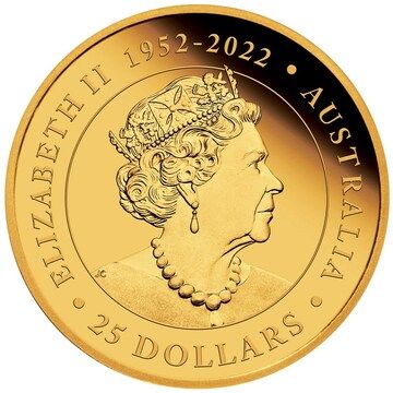 2023 25 Dollars – Elizabeth II (6th Portrait; In the name of – Australian Kookaburra – Gold Bullion)