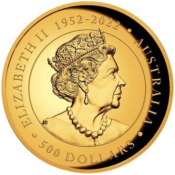 2023 500 Dollars – Elizabeth II (6th Portrait; In the name of – Australian Kookaburra – Gold Proof High Relief)