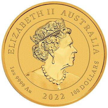 2022 100 Dollars – Elizabeth II (6th Portrait – Dragon – Gold Bullion Coin)