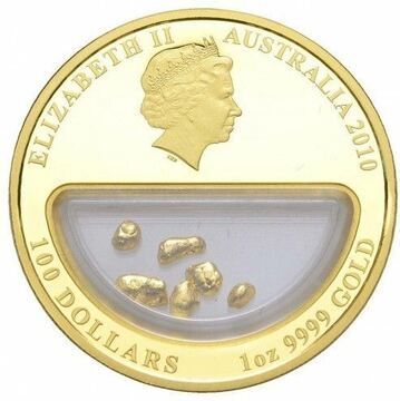 2010 100 Dollars – Elizabeth II (4th Portrait – Treasures of Australia – Gold)