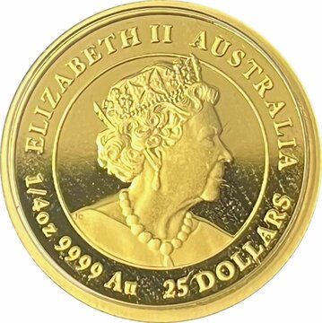 2023 25 Dollars – Elizabeth II (6th Portrait; Posthumous – Year of the Rabbit – Gold Bullion)