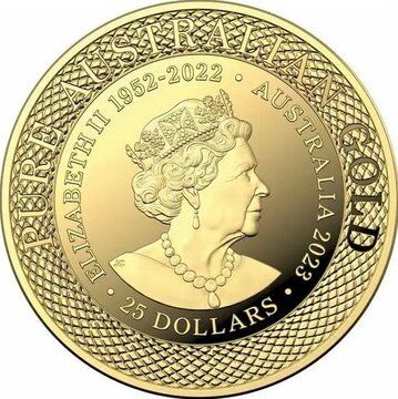 2023 25 Dollars – Elizabeth II (6th Portrait; In the name of – 170th Anniversary – Port Phillip Patterns; 1/2 Sovereign)