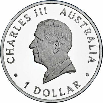 1 Dollar – Charles III (1st Portrait – Australian Kangaroo – Silver Proof)