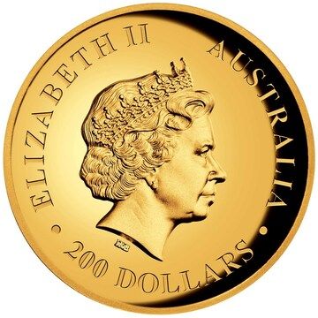 2018 200 Dollars – Elizabeth II (4th Portrait – Australian Kangaroo – Gold Proof Coin)