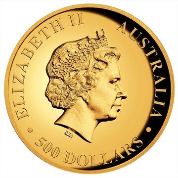 2018 500 Dollars – Elizabeth II (4th Portrait – Wedge-tailed Eagle – High Relief Gold Proof)