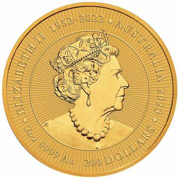 2023 200 Dollars – Elizabeth II (6th Portrait; In the name of – Kangaroo & Joey; Gold Bullion)