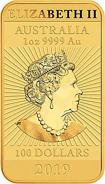 2019 100 Dollars – Elizabeth II (6th Portrait – Chinese Dragon Bullion Bar)