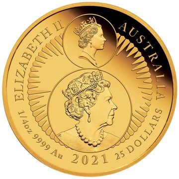 2021 25 Dollars – Elizabeth II (6th Portrait – Australian Nugget – Gold Coin)