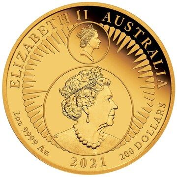 2021 200 Dollars – Elizabeth II (6th Portrait – Australian Nugget – Gold Coin)