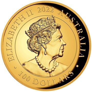 2022 100 Dollars – Elizabeth II (6th Portrait – Australian Swan – Gold Proof High Relief)