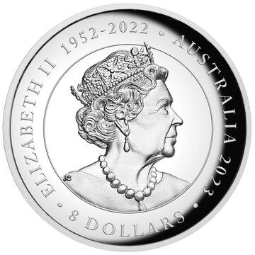 8 Dollars – Elizabeth II (6th Portrait; In the name of – Australian Silver Swan)
