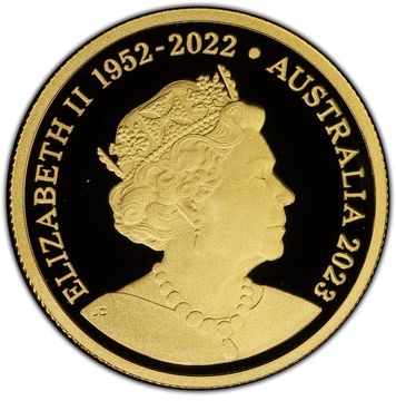 2023 25 Dollars – Elizabeth II (6th Portrait; In the name of – Fighting Kangaroos; Gold Proof)