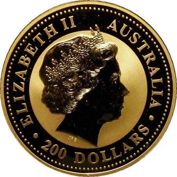 2005 200 Dollars – Elizabeth II (4th Portrait – Year of the Rooster – Gold Bullion Coin)