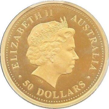 2006 50 Dollars – Elizabeth II (4th Portrait – Saltwater Crocodile; Gold Proof)