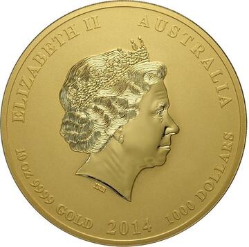 2014 1000 Dollars – Elizabeth II (4th Portrait – Year of the Horse – Gold Bullion Coin)