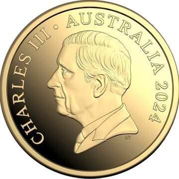 2024 10 Dollars – Charles III (1st Portrait – Gold Kangaroo; Desert Life)