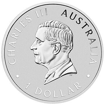 1 Dollar – Charles III (1st Portrait – Australian Kookaburra – Coloured)