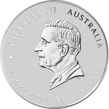 50 Cents – Charles III (1st Portrait – Year of the Snake; Silver)