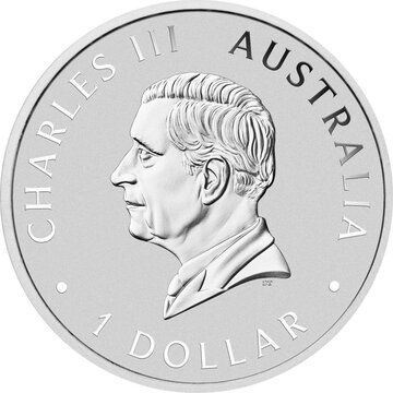 1 Dollar – Charles III (1st Portrait – Wedge Tailed Eagle – Silver Bullion)