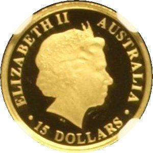 2009 15 Dollars – Elizabeth II (4th Portrait – Echidna – Gold Proof)