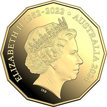 2024 50 Cents – Elizabeth II (4th Portrait; In the name of – Coat of Arms; Rank-Broadley Obverse; Gold Proof)