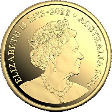2024 1 Dollar – Elizabeth II (6th Portrait; In the name of – Mob of Roos; Jody Clark Obverse; Gold Proof)