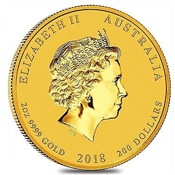 2018 200 Dollars – Elizabeth II (4th Portrait – Year of the Dog – Gold Bullion Coin)