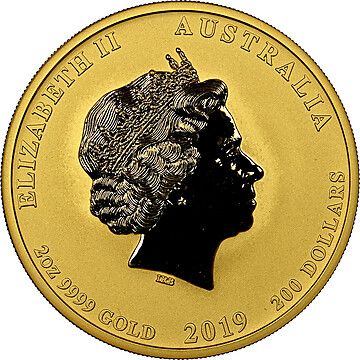 2019 200 Dollars – Elizabeth II (4th Portrait – Year of the Pig – Gold Bullion Coin)