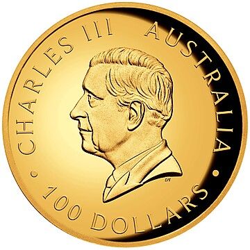 2024 100 Dollars – Charles III (1st Portrait – Australian Kangaroo – Gold Proof High Relief)