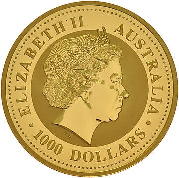 2009 1000 Dollars – Elizabeth II (4th Portrait – Australian Kangaroo – Gold Bullion Coin)