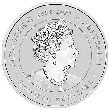 8 Dollars – Elizabeth II (6th Portrait; in the name of – Year of the Dragon – Silver Bullion)