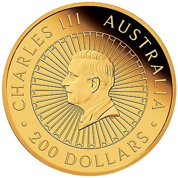 2025 200 Dollars – Charles III (1st Portrait – Great Southern Land – Gold)